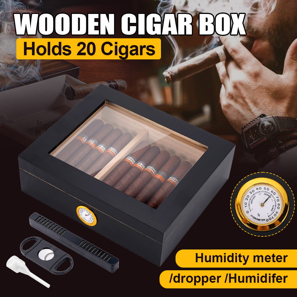 20-30 Cigar Humidor Cedar Wood - Home Fragrance Maple Walnut ulasan dan harga