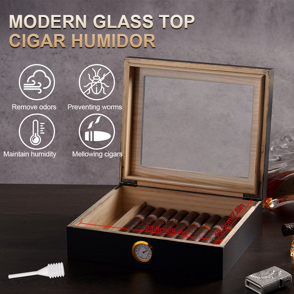 20-30 Cigar Humidor Cedar Wood - Home Fragrance Maple Walnut ulasan dan harga