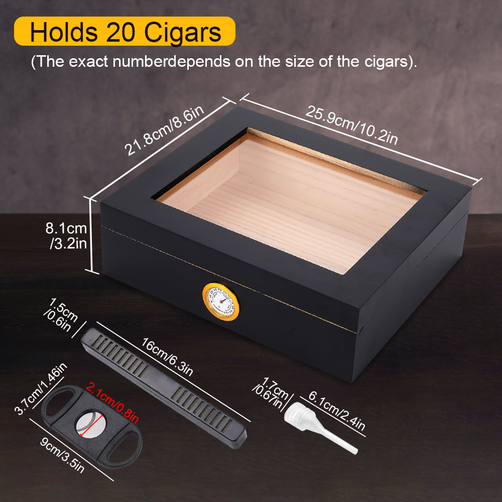 20-30 Cigar Humidor Cedar Wood - Home Fragrance Maple Walnut ulasan dan harga