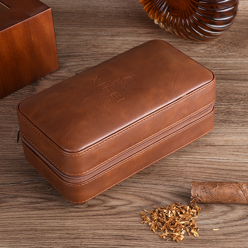 Xifei 6-Slot PU Cigar Case Tra - Home Fragrance Maple Walnut ulasan dan harga