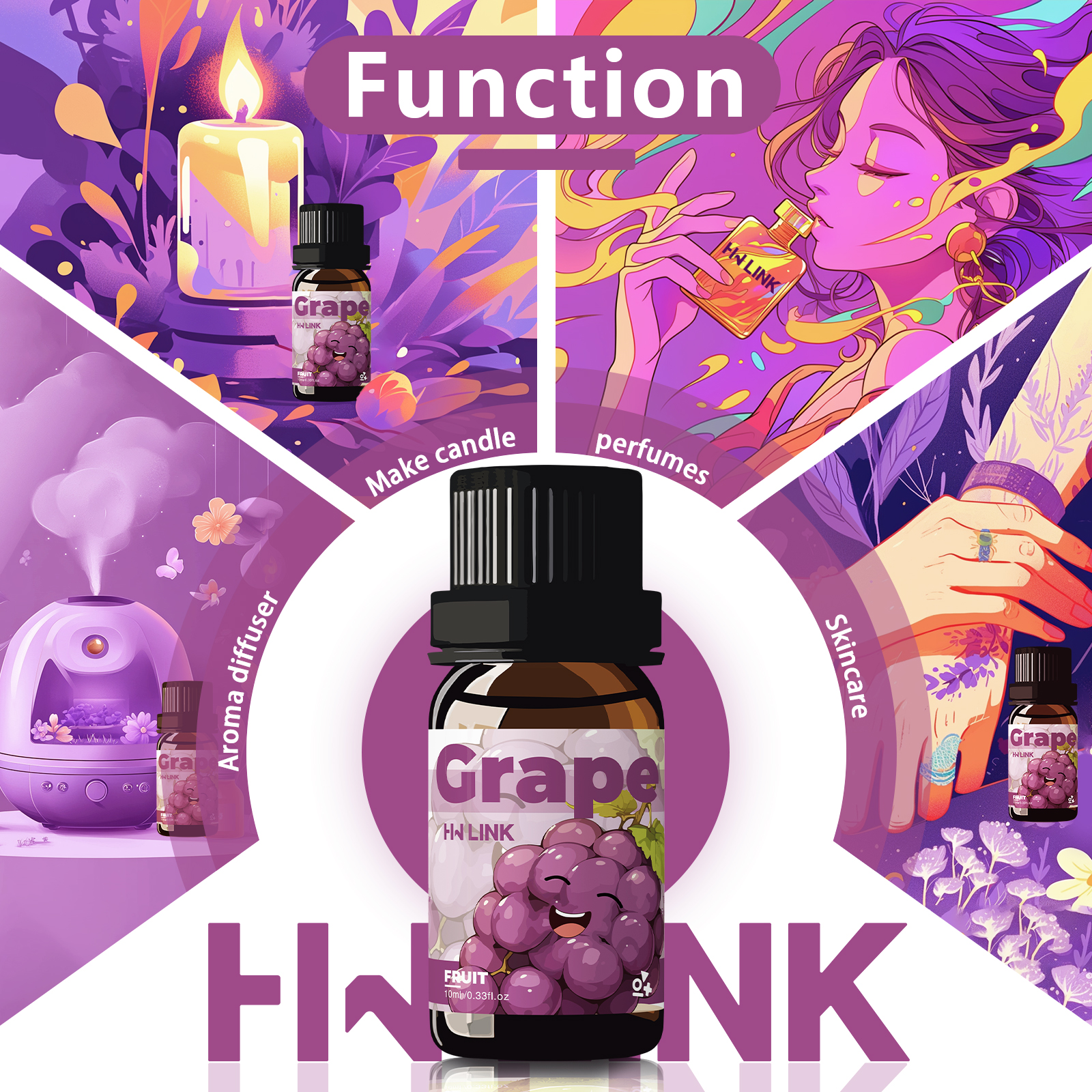 Grape Essential Oil 10ml Perfu - Home Fragrance Oils ulasan dan harga