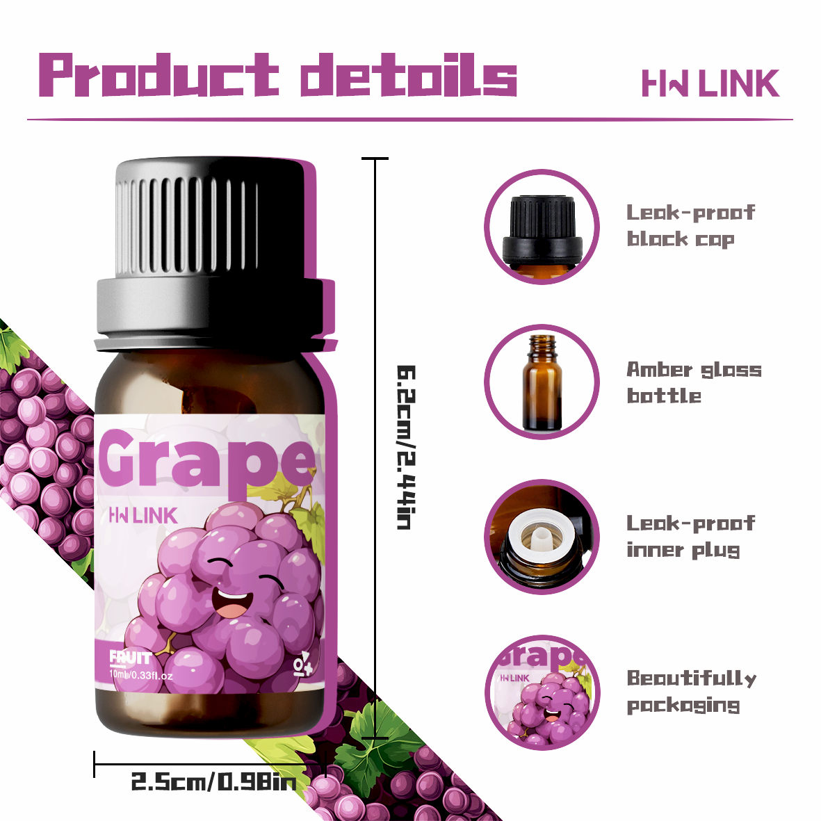 Grape Essential Oil 10ml Perfu - Home Fragrance Oils ulasan dan harga