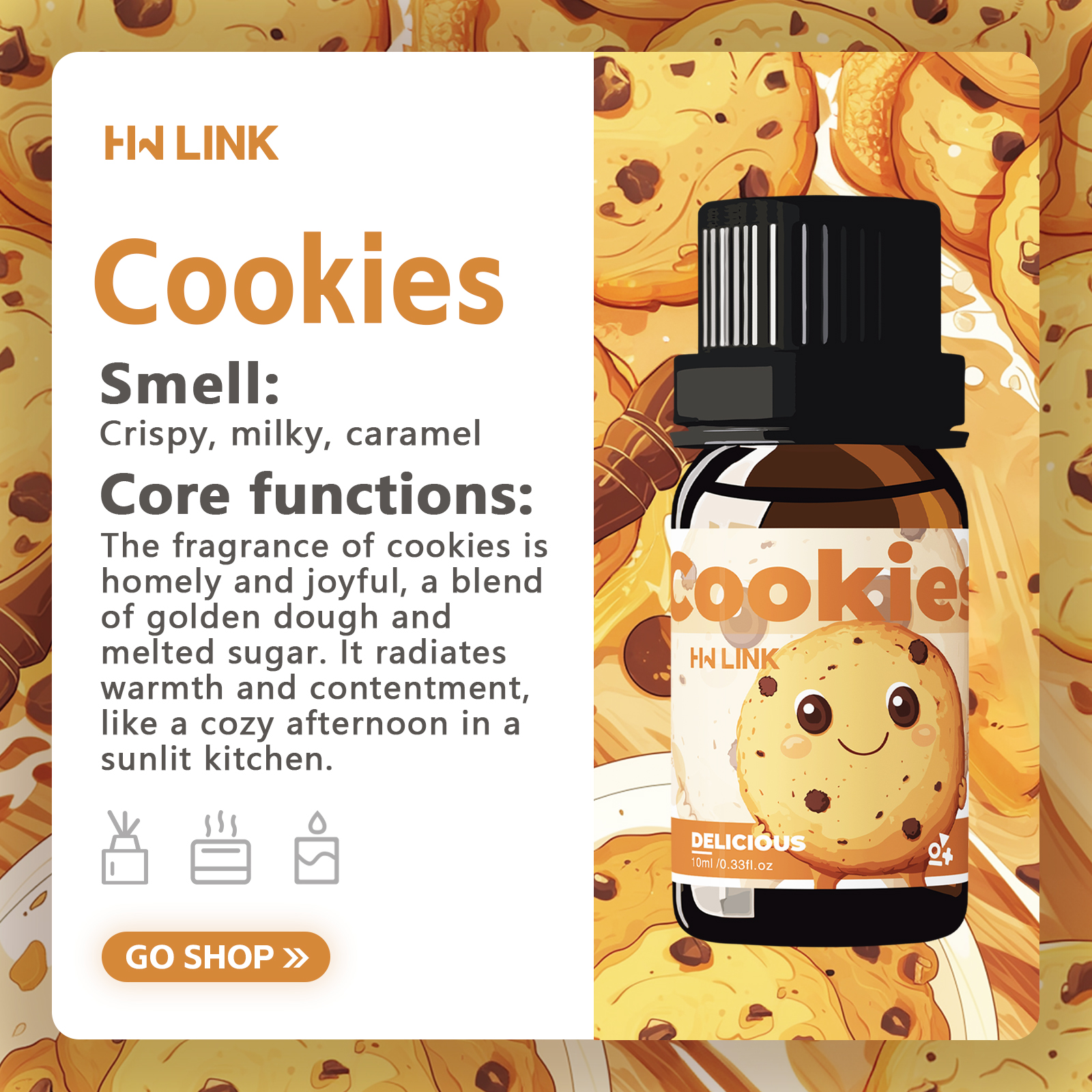 10ml Cookies Essential Oils Pe - Home Fragrance Oils ulasan dan harga
