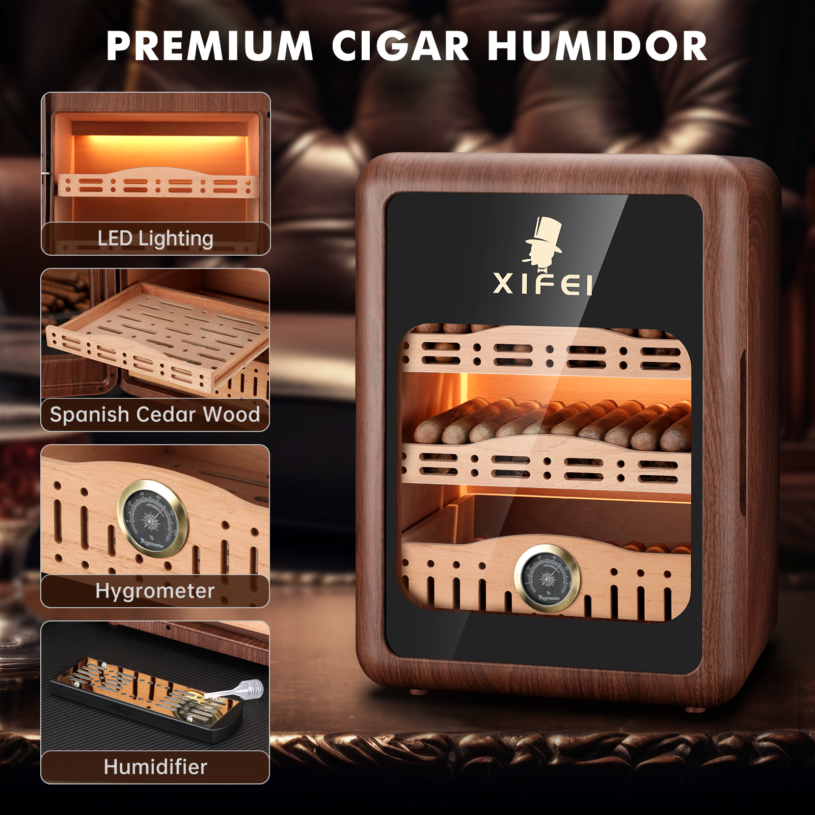 XIFEI Cigar Humidor,Cigar Humi - Home Fragrance Maple Walnut ulasan dan harga