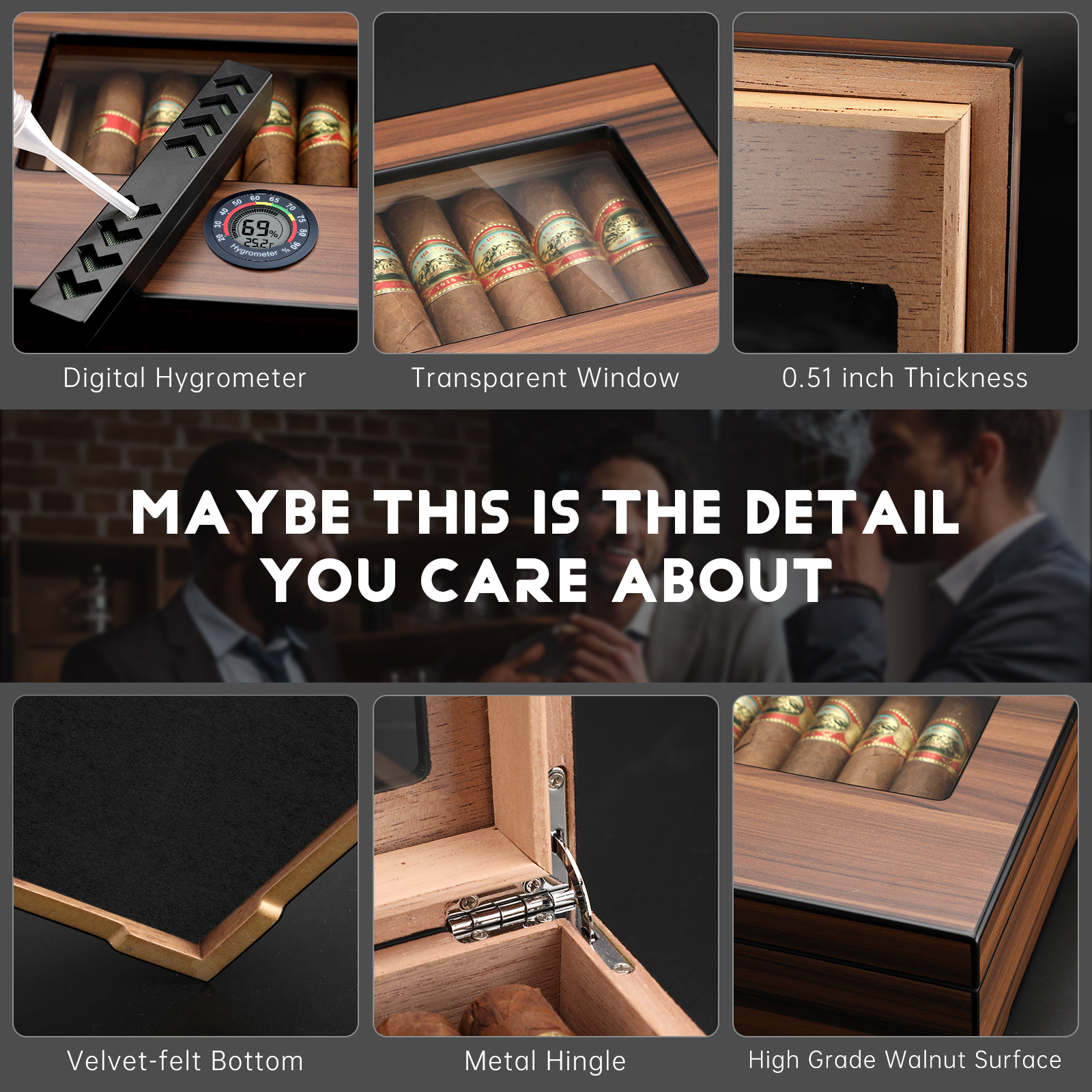 Cigar Humidor Box Cigar Case w - Home Fragrance Maple Walnut ulasan dan harga