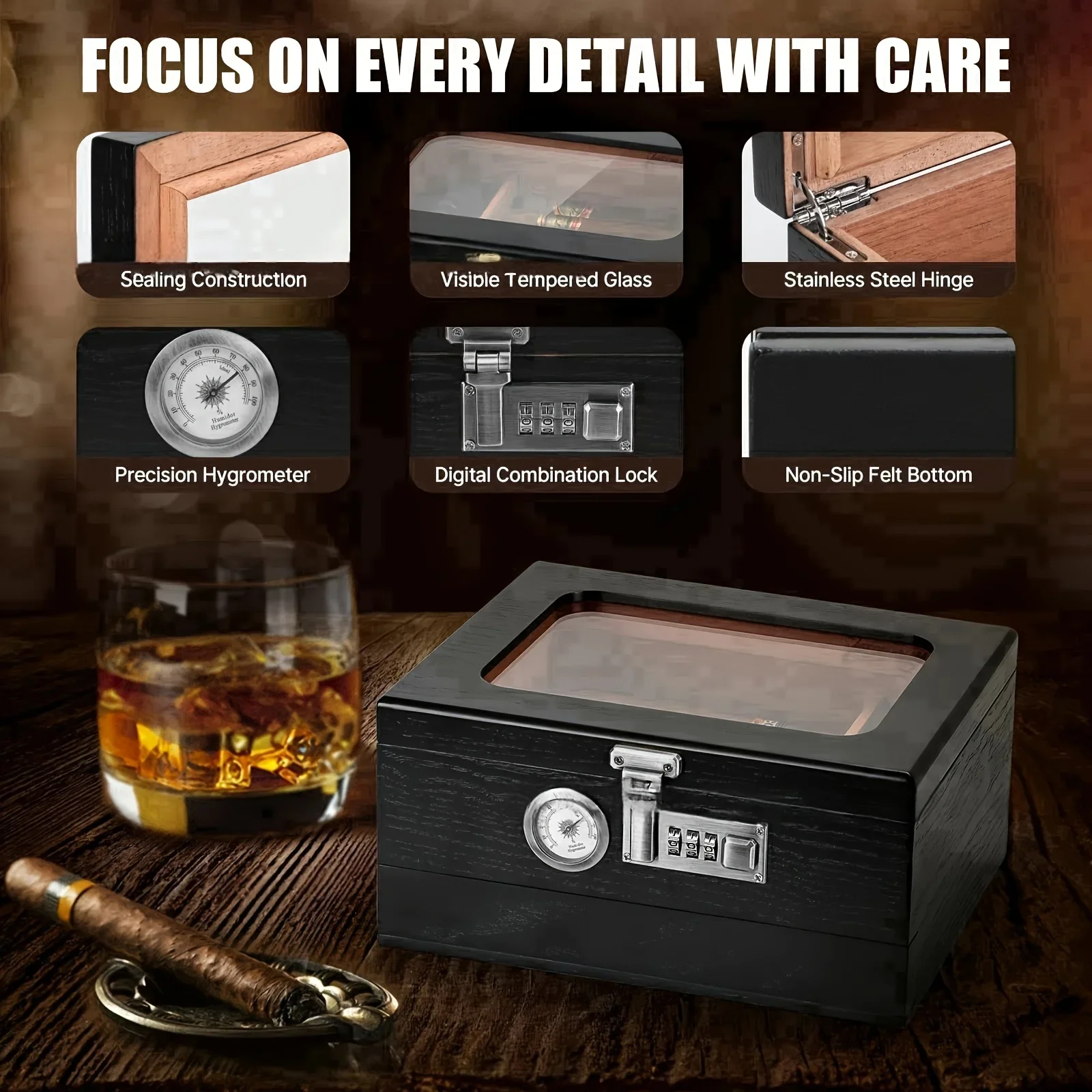 Snow-cedar wood cigar humidor, - Home Fragrance Maple Walnut ulasan dan harga