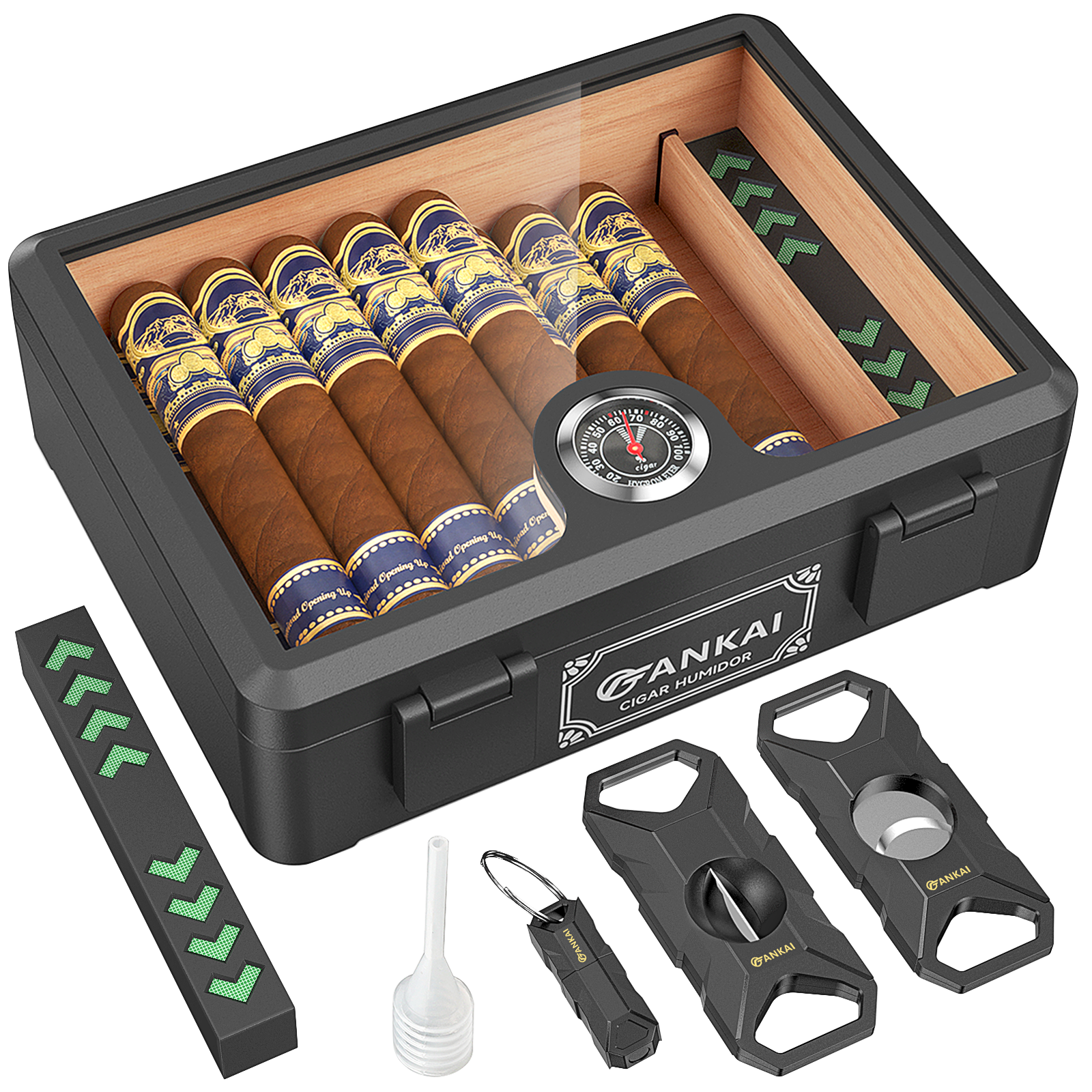 Cigar Humidor,Full Glass Top C - Home Fragrance Maple Walnut ulasan dan harga