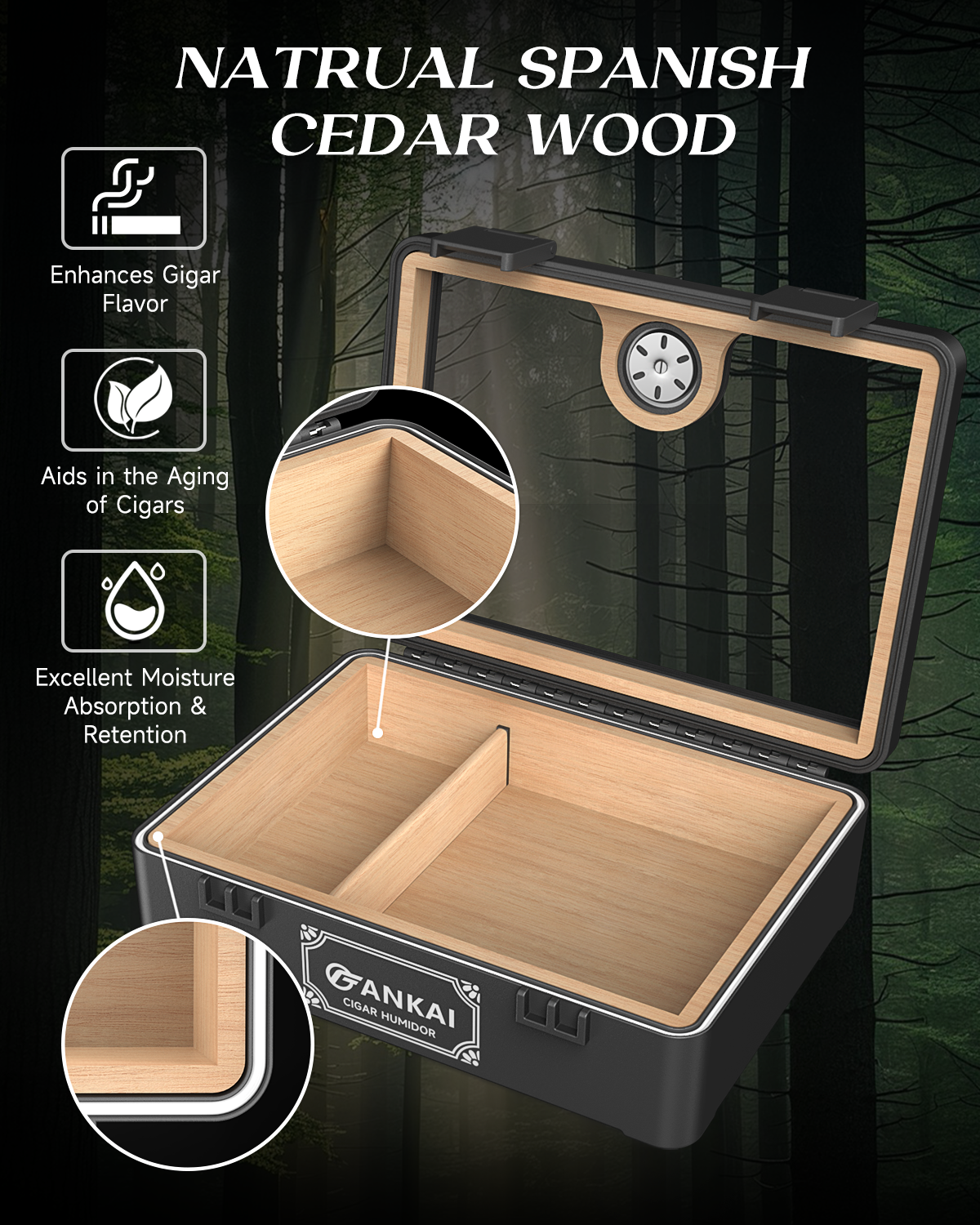Cigar Humidor,Full Glass Top C - Home Fragrance Maple Walnut ulasan dan harga