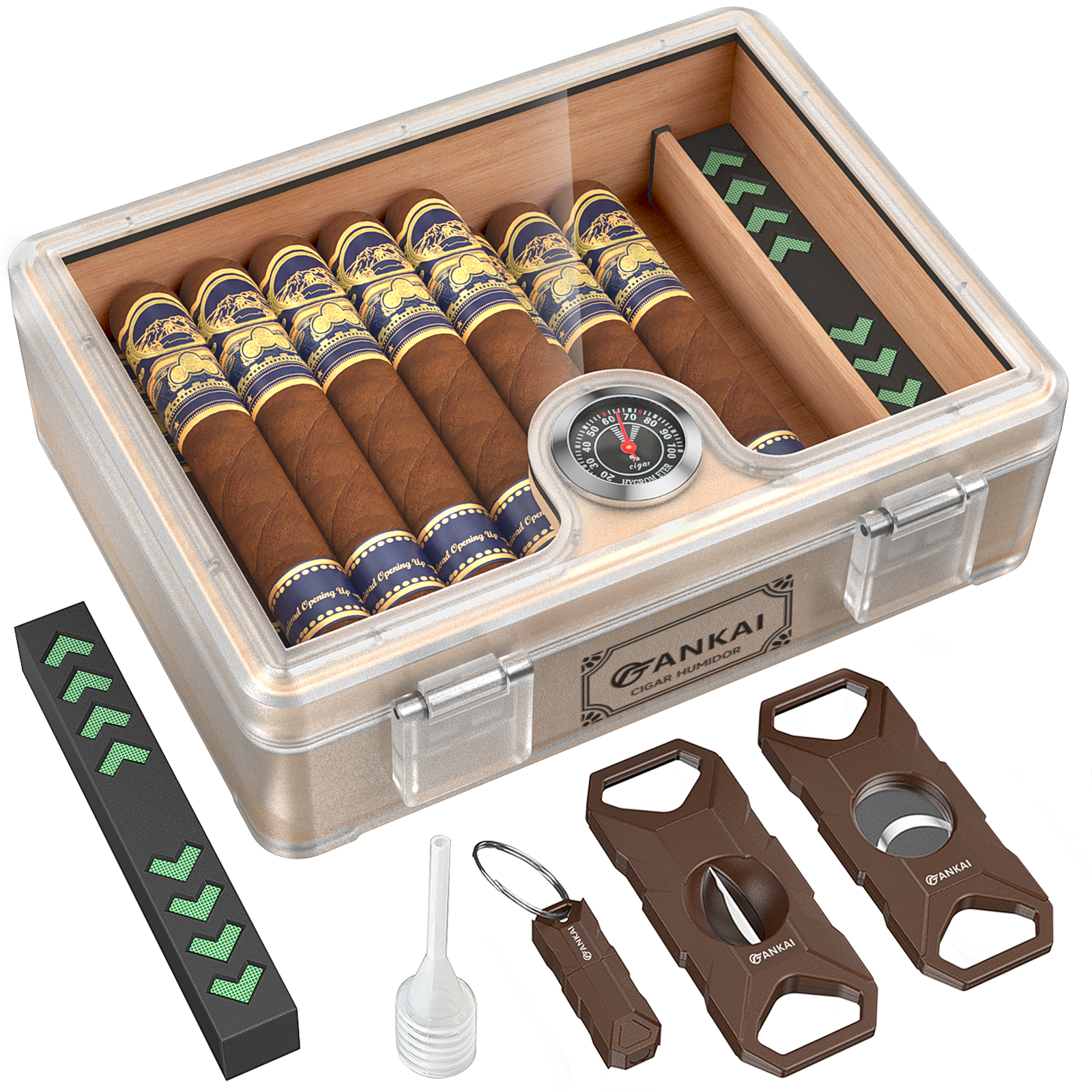Humidor Cigar Box,with Cutter  - Home Fragrance Maple Walnut ulasan dan harga