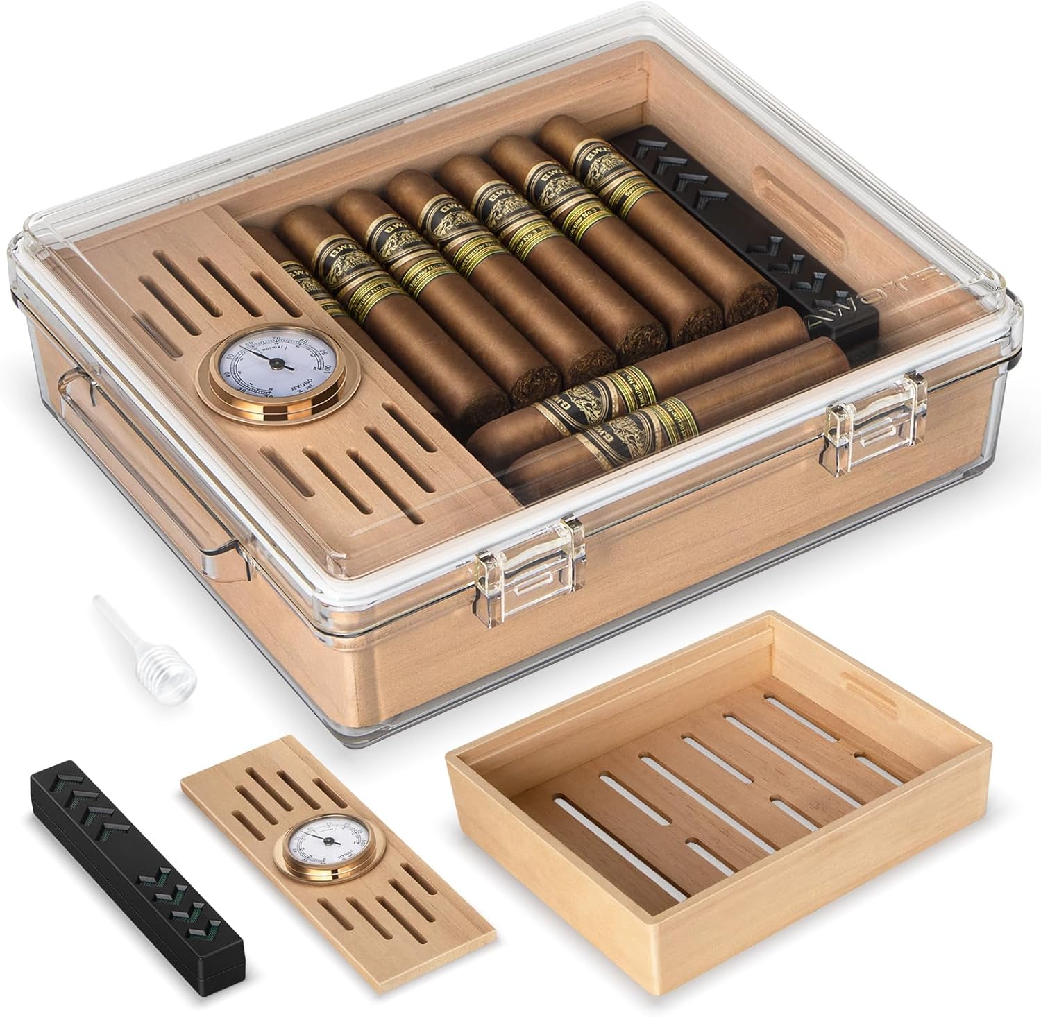 Acrylic Cigar Humidor, Cigar B - Home Fragrance Maple Walnut ulasan dan harga