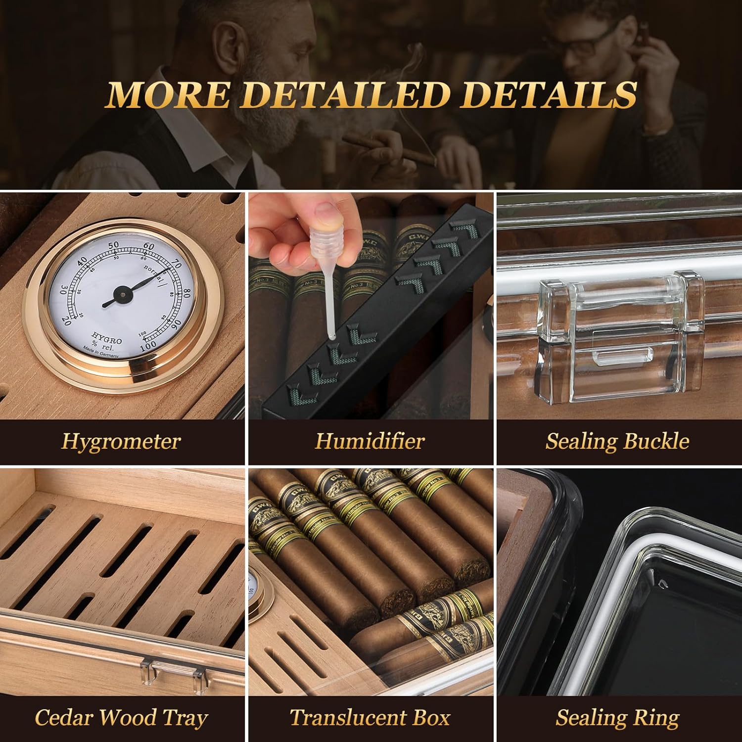 Acrylic Cigar Humidor, Cigar B - Home Fragrance Maple Walnut ulasan dan harga