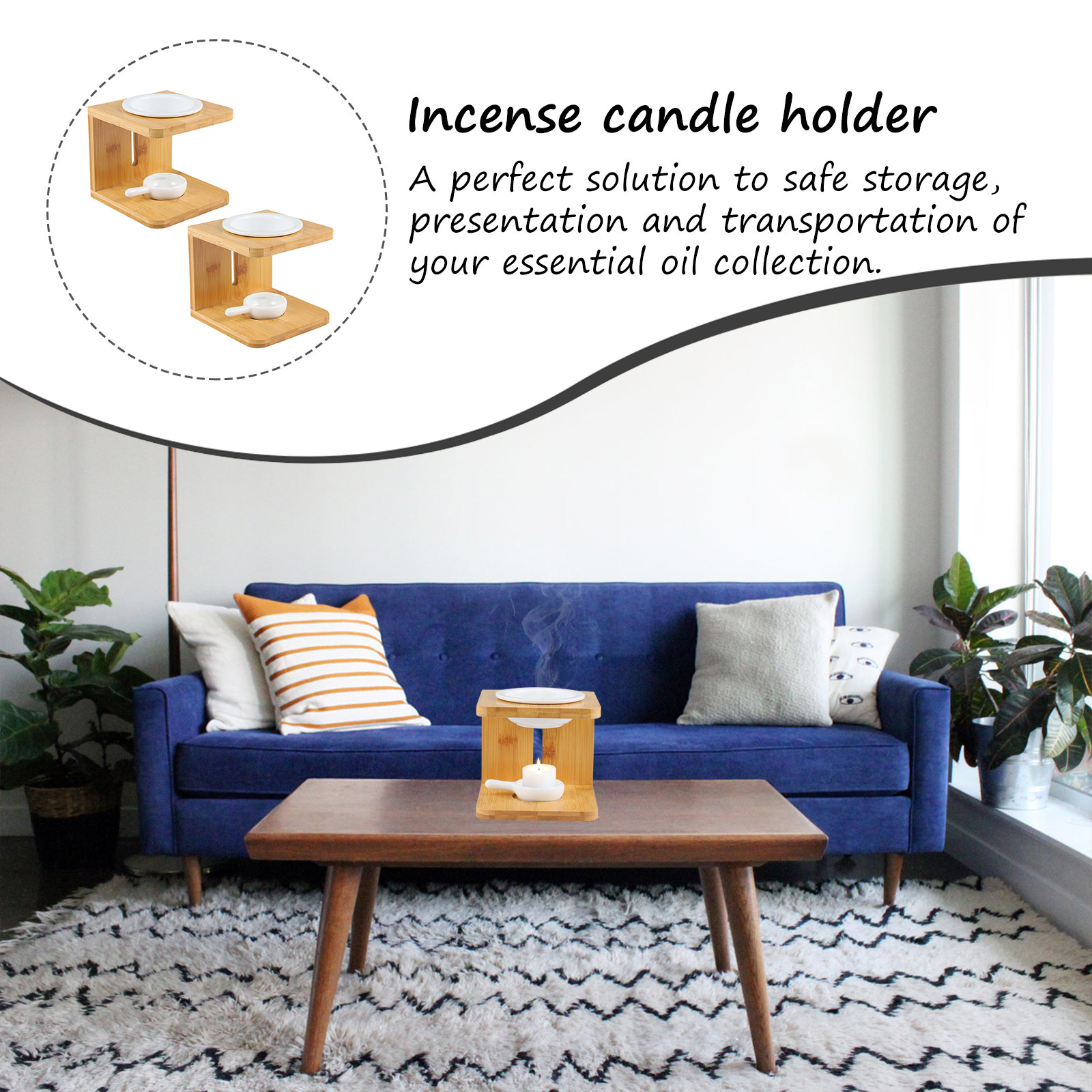 2Sets Bamboo Incense Burner Ec - Home Fragrance Oils ulasan dan harga